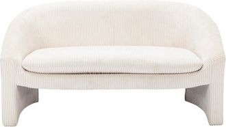 VENTE-UNIQUE.COM Sofá fijo terciopelo 2 plazas crema 137x74cm