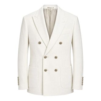 Eleventy Double-breasted textured cotton comfort jacket - male - Eleventy - Blazers - Beige - XL - Jackets
