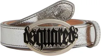 Dsquared2 Silver Logo Solid Formal Belt