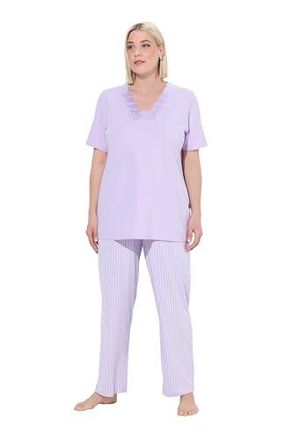 Pyjama Femme 2 Pièces Coton - Haut Manches Longues Et Pantalon, Rouge