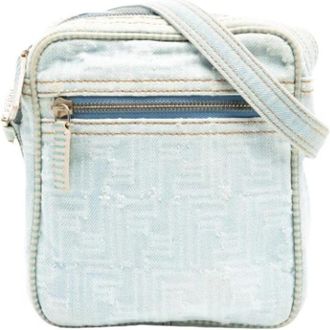 Fendi Pre-owned Cross Body Bags, female, Blue, Size: ONE SIZE Pre-owned Denim Crossbody Bag