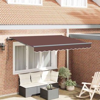 vidaXL Toldo Retr&aacute;ctil Marr&oacute;n 250 X 200 Cm Tela Vidaxl