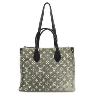 Louis Vuitton Pre-owned On The Go MM Monogram Jacquard Denim Tote Bag - Pre-owned - Mujer - Beige - ONE SIZE