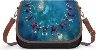 Generic Teamwork Skydiving Ring Crossbody Bags for Women Shoulder Messenger Bag Purse Handbags