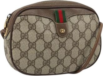 Gucci Pre-owned Cross Body Bags, female, Beige, Size: ONE SIZE Pre-owned Vintage GG Canvas Shoulder Bag