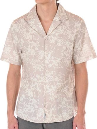 Original Paperbacks Lorence Floral Short Sleeve Shirt In Tan
