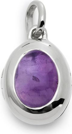 Monica Vinader Birthstone Locket Pendant in Sterling Silver /Amethyst at Nordstrom