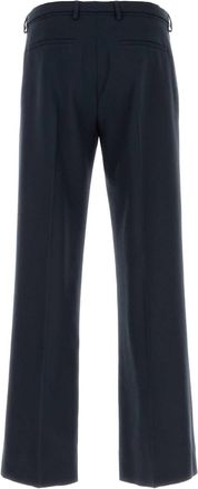 Dries Van Noten Mens Midnight Blue Wool Pant Navy Exterior: Pantaloni Trousers