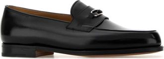 John Lobb Mens Lopez Loafer Black Leather Rubber