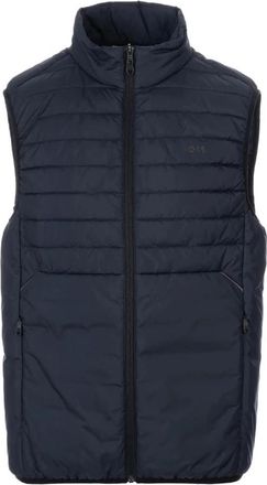 HUGO BOSS Gewatteerd Gilet met Hoge Hals - Heren - Bodywarmers - Blauw - XL - Jassen