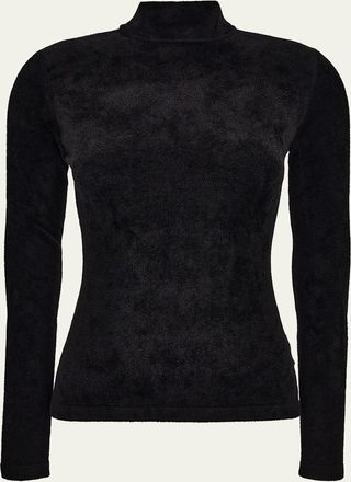 Versace Mock-Neck Chenille Sweater