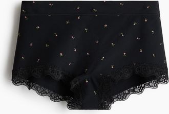 H&M Boxerslip mit Spitzenbesatz - Schwarz