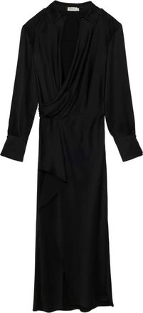 SIMKHAI Signature Talita midi-jurk met lange mouwen - Zwart