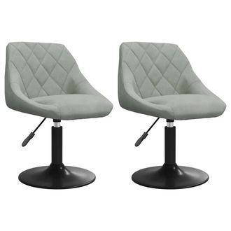 vidaXL Vidaxl - Sillas De Comedor Giratorias 2 Uds De Terciopelo Gris Claro