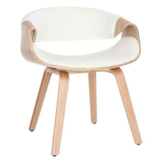 Miliboo Poltrona scandinava bianco e legno chiaro ARAMIS