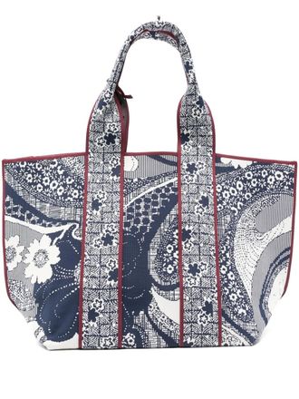 Alemais Borsa tote a fiori - Blu