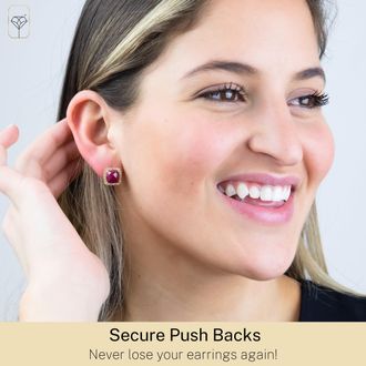 MAX + STONE 18k Gold Over Sterling Silver 4 Ct. Cushion Cut Gemstone Earrings