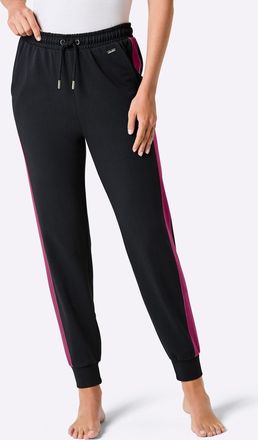 Feel Good Dehnbund-Hose FEEL GOOD, Damen, Gr. 36/38, Normalgr&ouml;ssen, schwarz, malve, 95% Baumwolle, 5% Elasthan, unifarben, Hosen Dehnbund-Hose