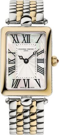 Frederique Constant Classics Carr&eacute;e Small Seconds Bracelet Watch, 36mm x 25.2mm in Two-Tone Silver at Nordstrom