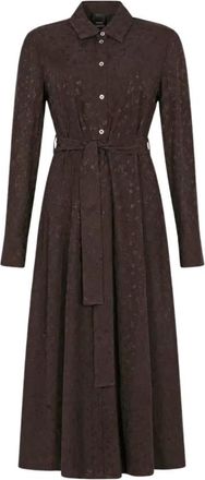 Pinko Abito lungo chemisier con cintura - - Dresses - Donna - Marrone - L
