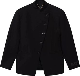ALIX The Label Alix The Label - Woven Militaire Blazer - Dames - Jassen - Zwart - Maat: L Viscose