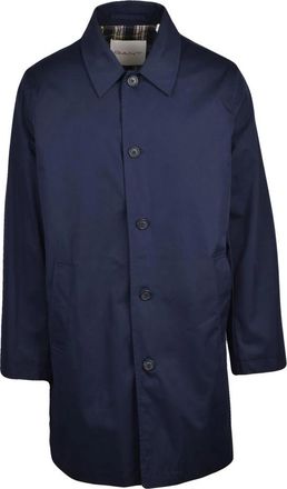 GANT Katoenen Autojas - Heren - Mantel - Blauw - S - Katoen - Jassen