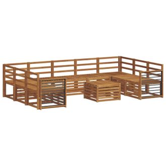 vidaXL Conjunto De Sof&aacute;s De Exterior 10 Uds. Natural Vidaxl