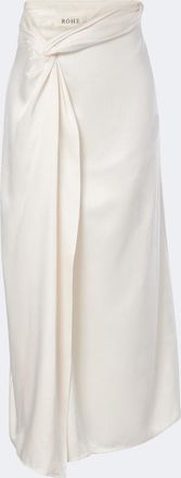 R&oacute;he R&oacute;he Gathered satin midi skirt