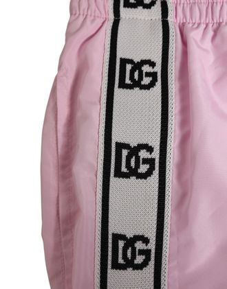 Dolce & Gabbana Logo Side Stripe Swim Shorts - Pink