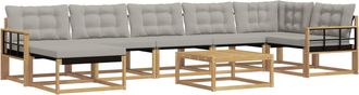 vidaXL Conjunto De Sof&aacute;s De Exterior 8 Uds. Blanco Y Gris Claro Vidaxl