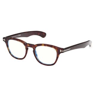 Tom Ford Glasses, unisex, Brown, Size: 47 MM Blue Block Round Opticals