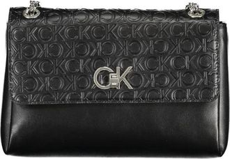 Calvin Klein Polyester Handtas - Dames - Schoudertassen - Zwart - ONE Size - Polyester - Tassen