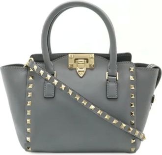 Valentino Pre-owned Handbags, female, Gray, Size: ONE SIZE Pre-owned Leather shoulder-bags