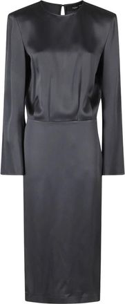 Federica Tosi Midi Jurk - Dames - Casual kleedjes - Grijs - M - Kleedjes