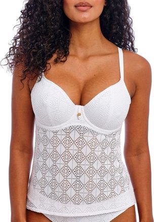 Freya Womens Nomad Nights Tankini Top - White Polyamide - Size 34HH
