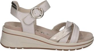 Caprice Sandaletten met hoge hak - Dames - Sleehakken - Beige - 41 EU - Leer - Schoenen