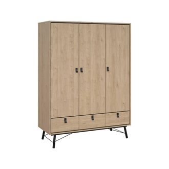 Dmora Armario 3 Puertas Augustine, Muebles De Dormitorio, Vestidor, Armario De Ropa, 150x60 H200 Cm, Roble - Dmora