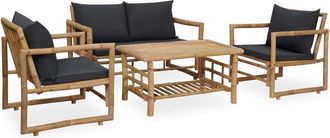 vidaXL Juego De Muebles De Jard&iacute;n Con Cojines 4 Piezas Bamb&uacute; Vidaxl