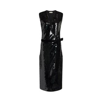Alberta Ferretti Abito Midi con Paillettes - - Dresses - Donna - Nero - L