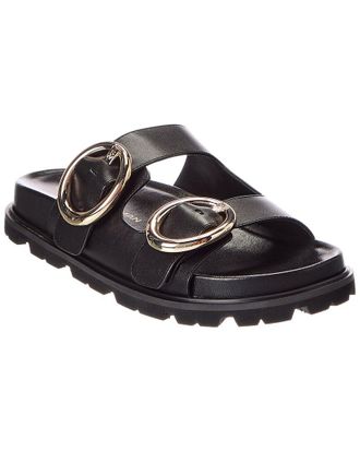 Stuart Weitzman Benni Leather Sport Slide