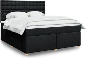 vidaXL Cama Con Luces De Tiras Led Negro 200 X 200 Cm Tela