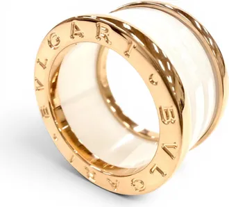 Bulgari Pink Gold White Pink Gold (18K) Ceramic Band Ring (Pre-Owned)