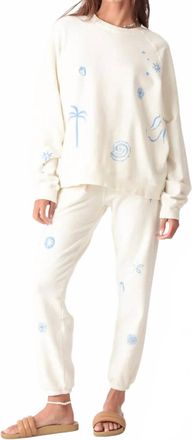 Electric & Rose Ronan Raglan Pullover Sweatshirt In Ivory
