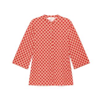 Maliparmi Blouses, female, Red, Size: 2XL Diamond Glow Kaftan