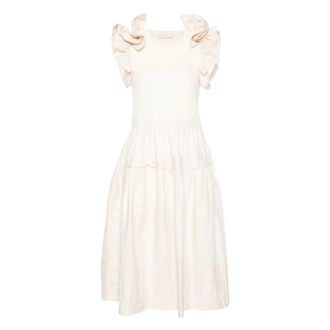 Ulla Johnson Midi Dresses, female, Beige, L, Beige Midi Dress Casual Style