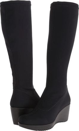 La Canadienne Womens La Canadienne Gaetana Boots Black Wedge Heel Knee High VER1069