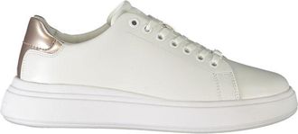 Calvin Klein Womens Kaylee Platform Sneaker Whiterose Gold - White - Size EU 40