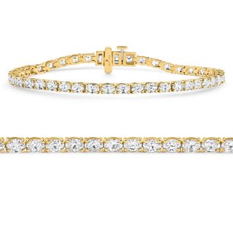 Pompeii3 4.5Ct Oval Cut Diamond Tennis Bracelet 7 14k Yellow Gold Lab Grown Size: 7