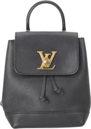 Louis Vuitton Pre-owned Mini Lockme Backpack - Dames - Vintage Rugzakken - Zwart - ONE Size - Leer - Vintage