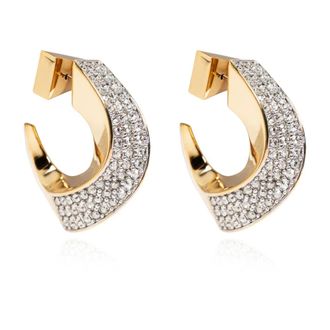 Lanvin Accessoires, Dames, Geel, ONE Size, Oorbellen met Sprankelende Kristallen